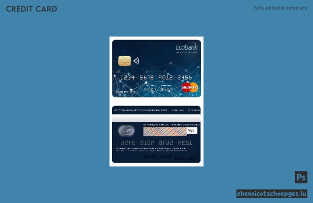 Zentralafrikanische Republik Ecobank Bank Mastercard Beispielvorschau